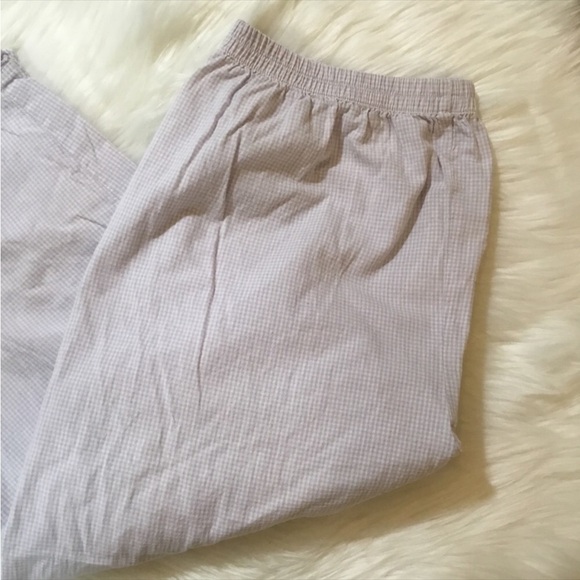 Sears Medium soft purple and white tiny check sleep/ lounge Capri - Picture 2 of 9